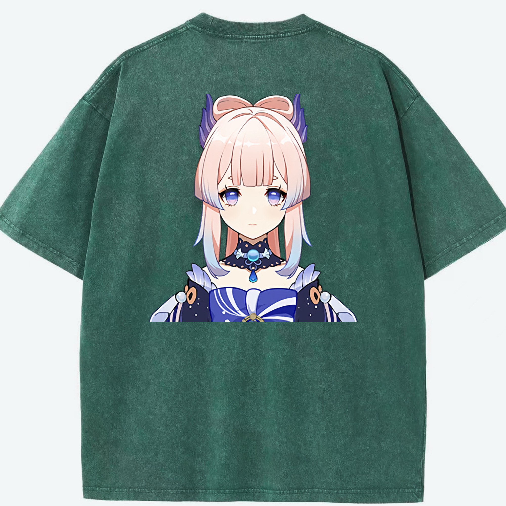 げんし神 珊瑚宮心海 サンゴノミヤ・ココミ genshin Sangonomiya Kokomi 綿100% ヴィンテージ風 半袖Tシャツ（背面プリント）